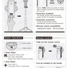 Diagrams showing operation instructions for a magnetic selfie stick tripod and remote control.
