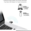 Dual Band WiFi Adapter for PC and Laptop showing various components and accessories