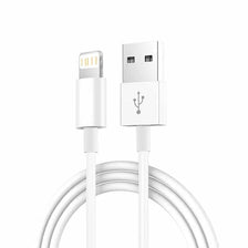White USB-A to Lightning fast charging cable for Apple devices
