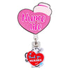 Pinkes herzförmiges Acryl-Rotating-Abzeichen-Anhänger mit einem roten Dankeschön-Nurses-Charm