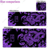 A purple and white Japan-style gaming desk mat featuring a detailed dragon design.