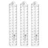 A set of foldable acrylic geometry rulers with marked measurements and circular tips.