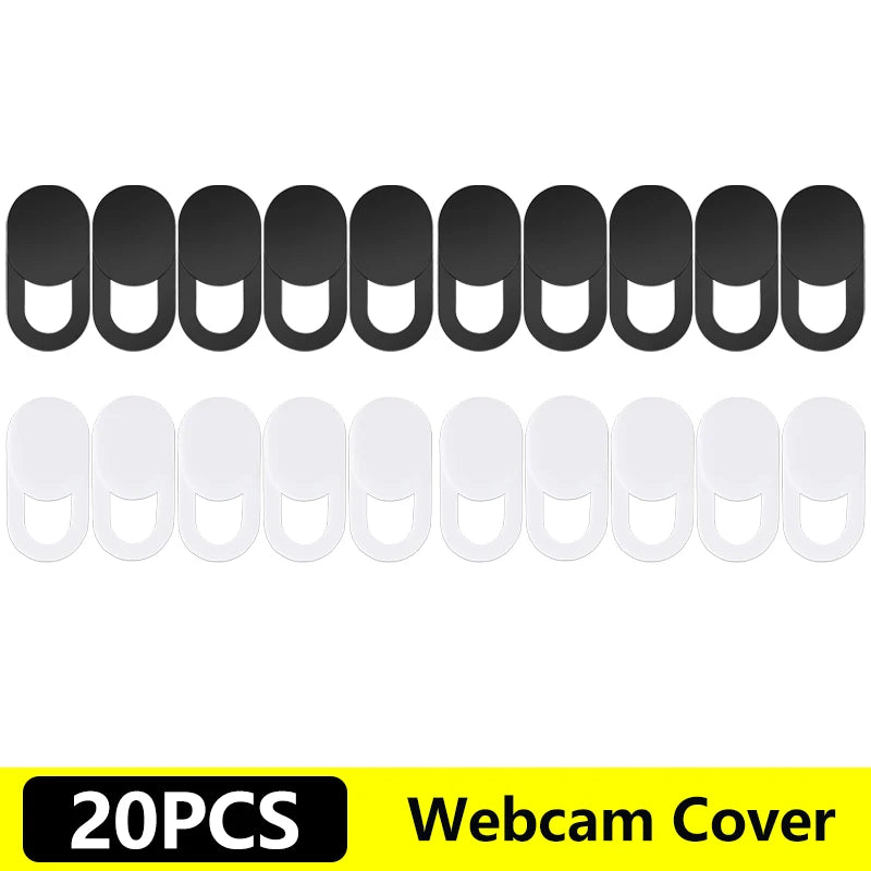 A set of 20 silicone privacy lens protectors for laptops and tablets.
