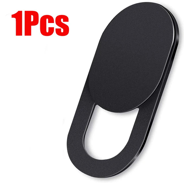 A single black privacy webcam shutter slider for digital devices.