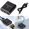 Divisor de 1x2 de 1000Mbps negro con cable Ethernet y conectores, visto desde varios ángulos.