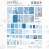 A collection of blue ocean light scented paper sheets and lightweight paper for crafting projects