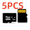 Five high-speed MicroSD memory cards, one black and one yellow, are displayed.