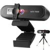 Webcam 4K HD autofocus noire montée sur trépied pour conférence et streaming.