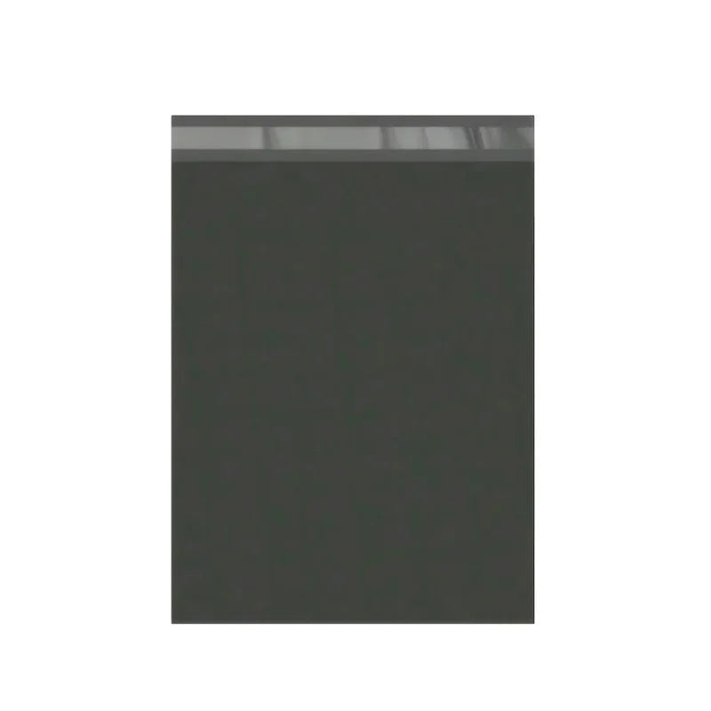 A dark gray, rectangular reusable self-sealing packaging bag.
