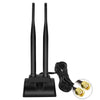 Black dual band magnetic WiFi antenna with connector cable