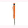 Orange precision mechanical pencil with built-in sharpener for deep hole marking