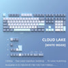 A set of 126-key white inside cloud lake mechanical keyboard keycaps with double shot PBT molding.