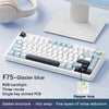 F75 Glacier blue mechanical keyboard with RGB backlight and Reaper Axis switches