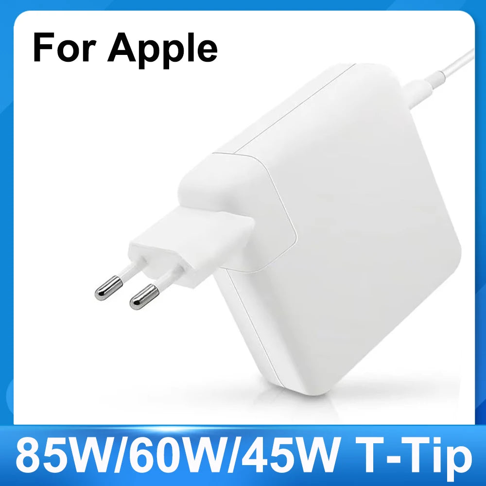 White T-Tip universal laptop charger for Apple devices