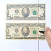 Two United States twenty dollar bills side by side for counterfeit detection