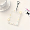 Pendentif porte-photocard en acrylique clair avec chaîne argentée et charm étoile