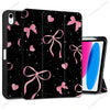 Set silikon-Schutzhüllen für iPad, schwarz mit rosa Schleifen und Sternen
