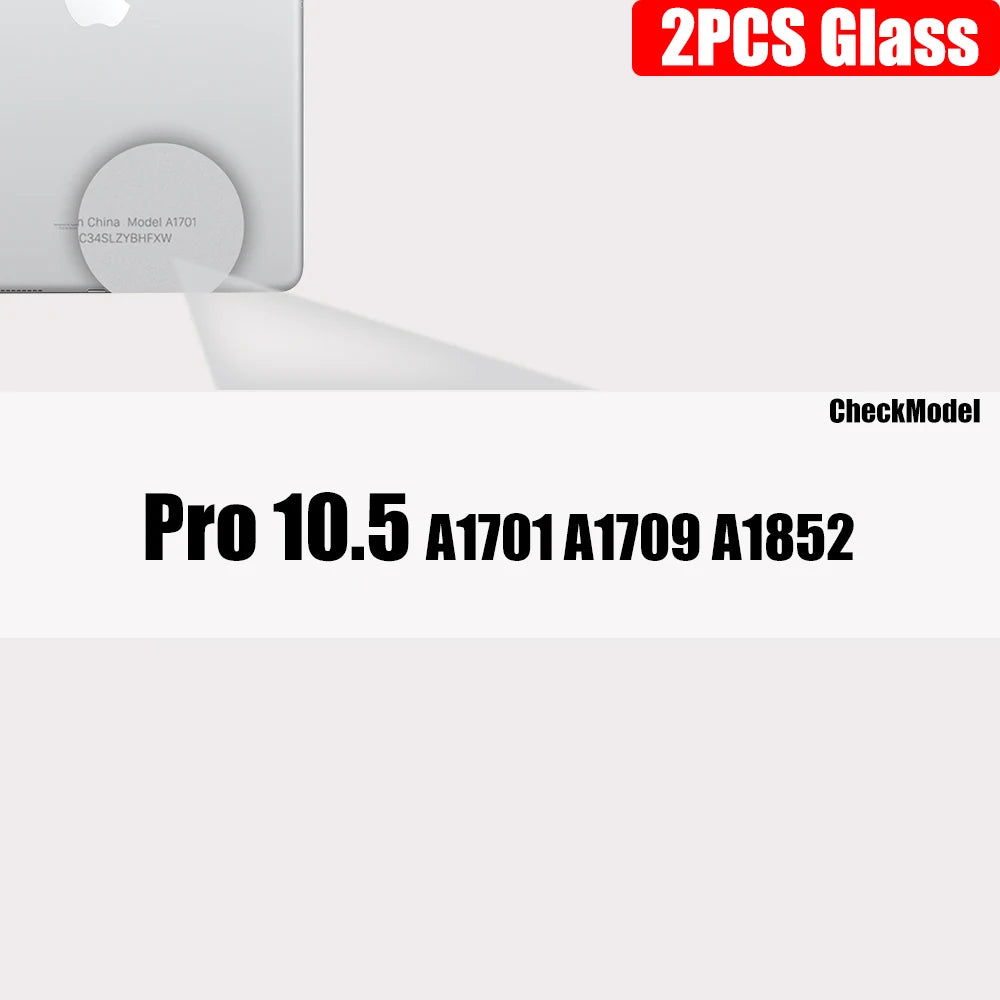 Zwei klare gehärtete Glasschutzfolien für ein Apple iPad Modell A1701, A1709, A1852