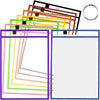 A collection of colorful reusable dry erase pockets for classroom and teaching, displayed in various shades.