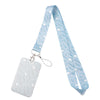 Light blue heart-shaped lanyard with a rectangular tag for badges and keys