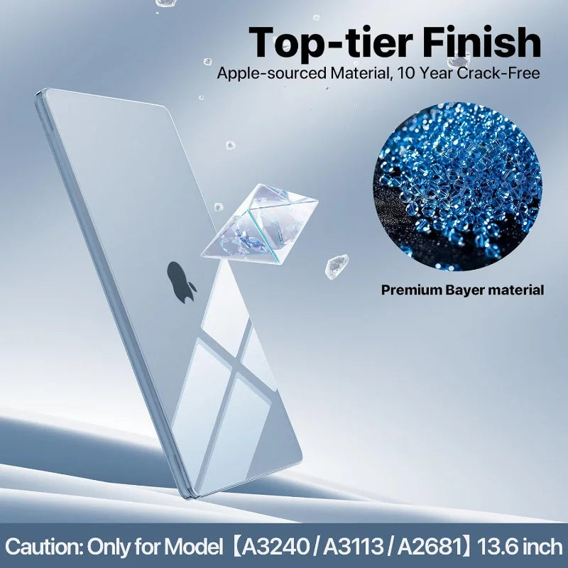 Klarer Hartschalen-Cover für ein 13,6-Zoll MacBook Air aus Apple-Material.