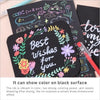 A set of Morandi gel pens with 27 unique color styles showing vibrant ink on black surfaces.