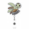 A sparkly enamel pin featuring a cute green and yellow winged creature with the text DUUUUVE