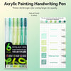 Acrylic Painting Handwriting Pen set with 6 colors and thicker nibs for writing and art