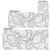 Abstract desk mat featuring swirling line patterns in black and white for gaming and office use