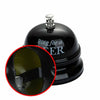 A black metal service bell with a decorative top, used for desk or counter.
