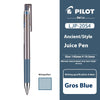 A blue Pilot LJP-20S4 juice pen with a silver cap and gold accents.