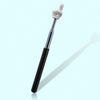 A silver telescopic teaching pointer with a white finger-like tip and a black handle.