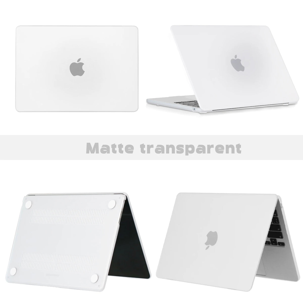 Weiße matte transparente Schutzhülle für ein 13-Zoll MacBook Pro Laptop.