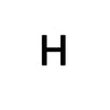 Una letra H mayúscula negra sobre un fondo blanco.