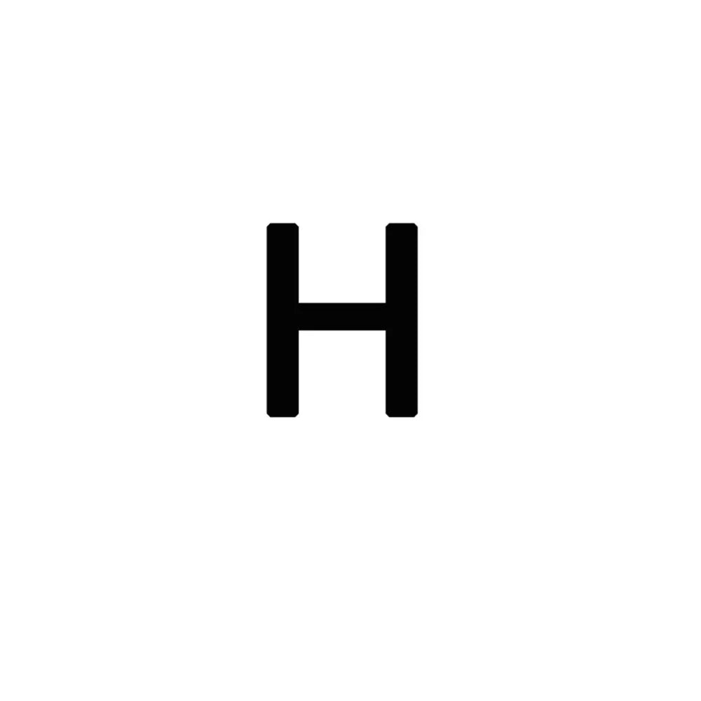 Una letra H mayúscula negra sobre un fondo blanco.