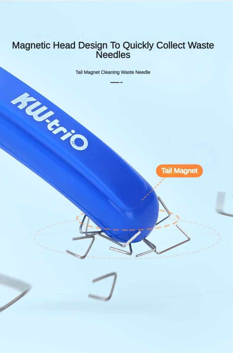 Blue KW-trio magnetic head design for quickly collecting waste needles