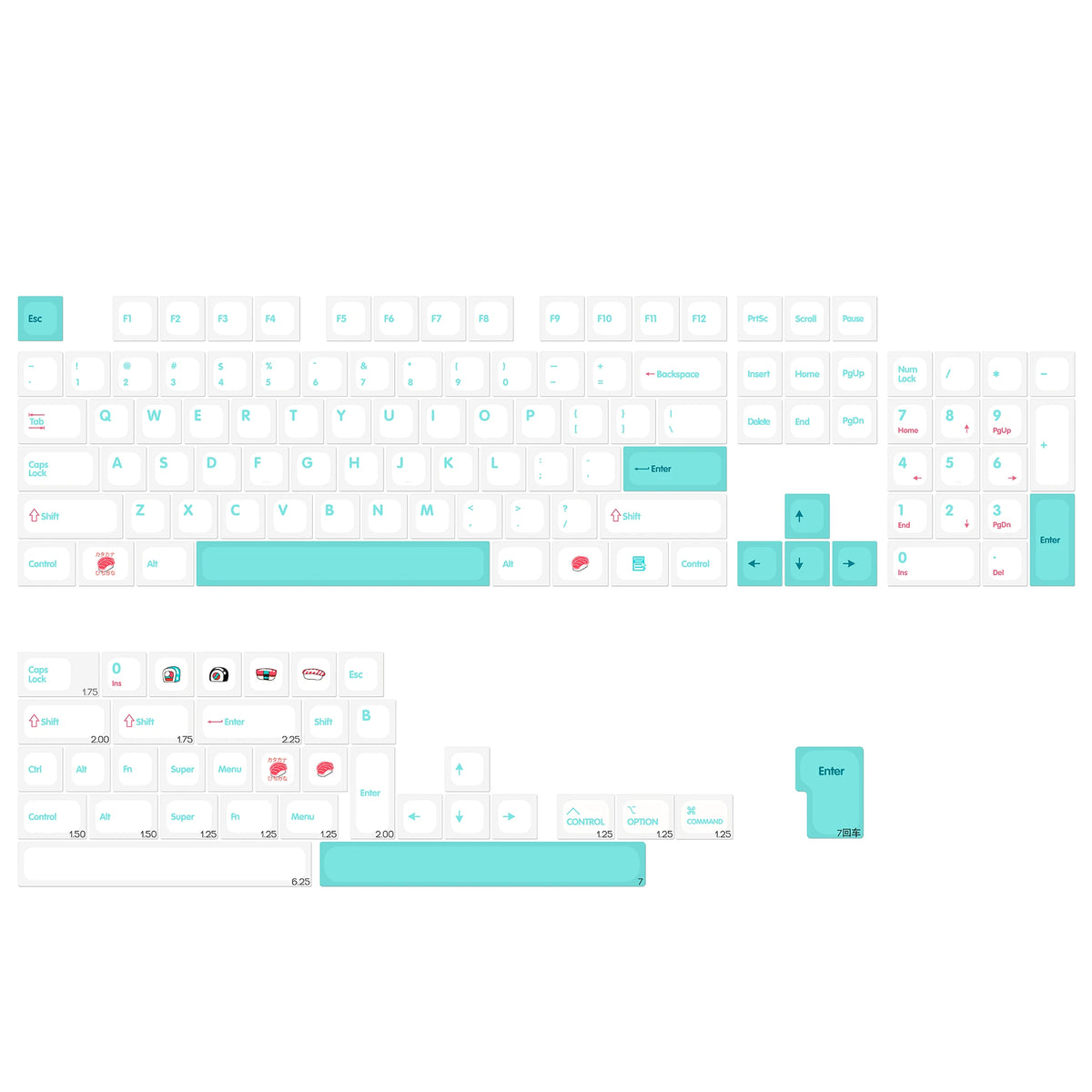 A close-up view of a Magic Bunny PBT keycap set featuring KOA profile and dye-sublimated keycaps.