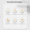 A white product display showing six advantages of an AI face tracking smartphone tripod with Bluetooth remote.