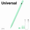 A light green Universal capacitive stylus pen labeled ZP4 shown diagonally against a white background.