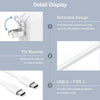 عرض تفصيلي لمحول USB-C/Type-C من مادة PU بيضاء قابل للدوران وخرج 5 أمبير.