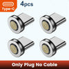 Four magnetic Type-C plugs shown in various angles, designed for direct charging.