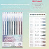 A set of ten advanced gray hand-held pens for painting, including various shades and a color chart.