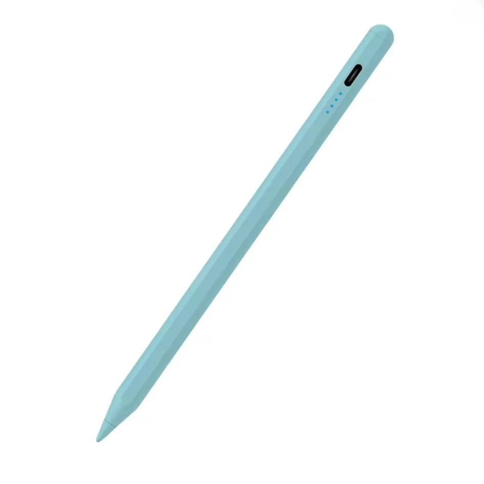 Un stylet capacitif bleu clair, montré en diagonale sur fond blanc.