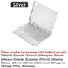 Silver backlit keyboard case for an iPad Air, Pro, or 10th Generation device.