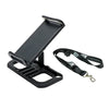 Soporte de clip negro para montar un controlador de dron DJI en una tableta o teléfono.