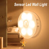 A sensor led wall light fixture mounted on a wall, illuminating the area.