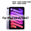 A display showing various color options for a Tempered Glass Screen Protector for iPad Mini 6 and Mini 7.