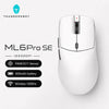 Weißer Thunderobot ML6Pro SE kabelloser Gaming-Maus mit schwarzem Sensor und Tasten.