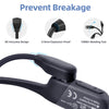 A black fast charging cable is shown with various durability features like explosion-proof design and bending tests.