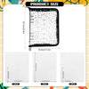 A product image showing an A5 sticker organizer binder with clear storage pockets and various sized sheets.